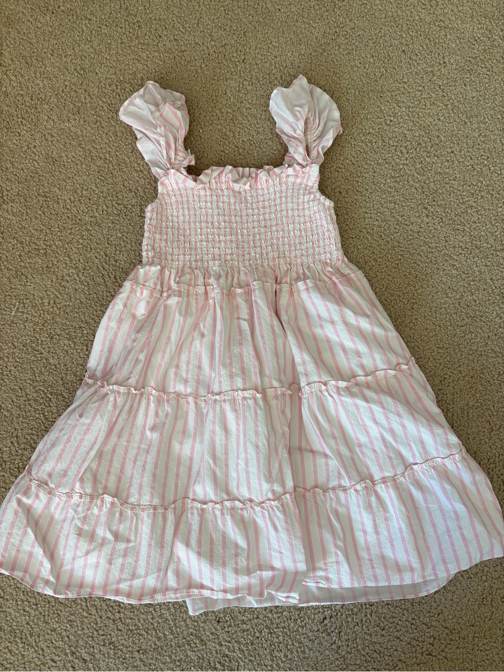 Girls' Quince Cotton Pink Stripe Sundress